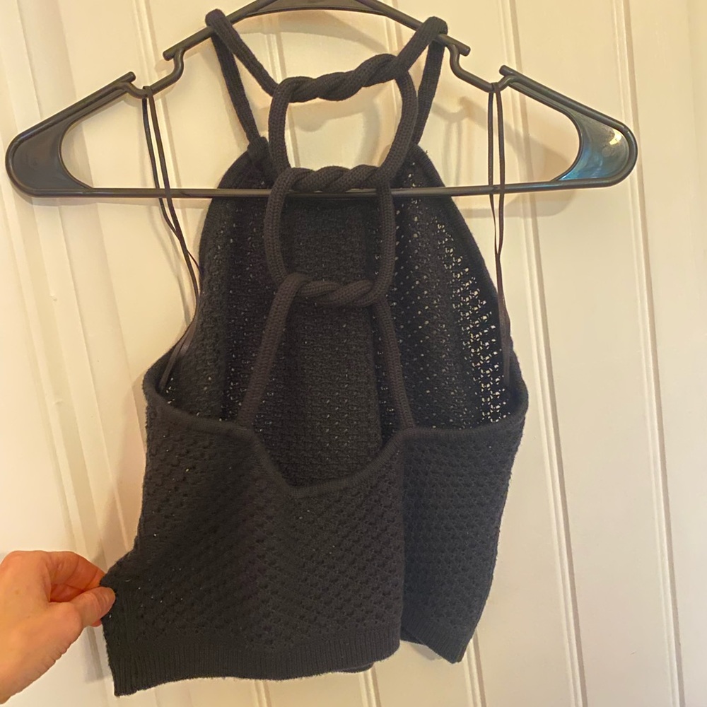 Black Knit Halter Top